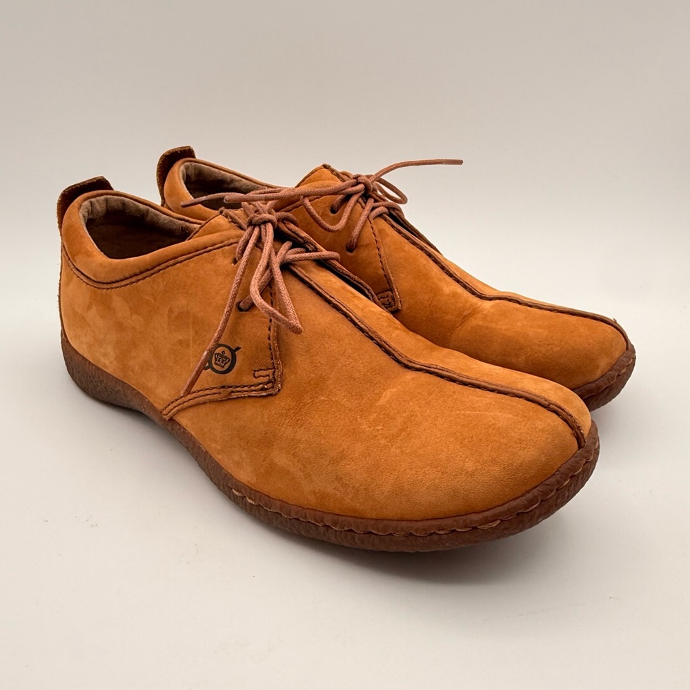 Born Sahara Tan Nubuck Leather Lace Up Driving Shoes Comfort  Women’s Size 8